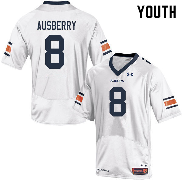 Youth Auburn Tigers #8 Austin Ausberry White 2022 College Stitched Football Jersey